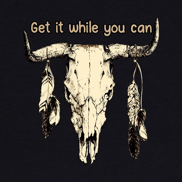 Get It While You Can Love Music Bull-Skull by Maja Wronska